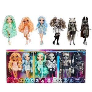 Rainbow High Shadow High Fashion Dolls 6-Pack:3 Rainbow High 3 Shadow High Dolls
